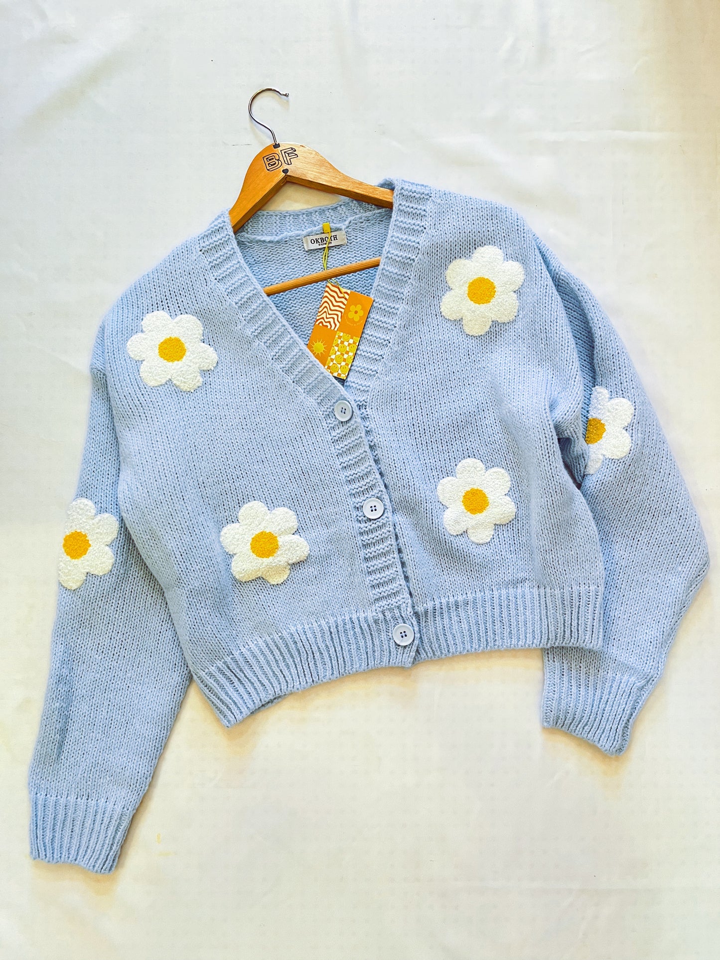 Suéter flores azul