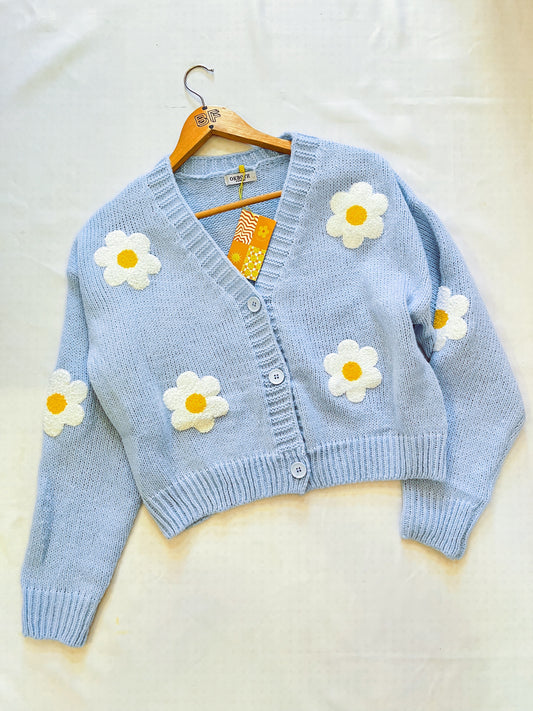 Suéter flores azul